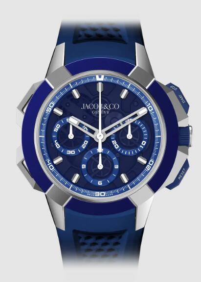 Jacob & Co EC440.20.AA.AA.A epic x chrono 44mm tri-compax blue replica watch